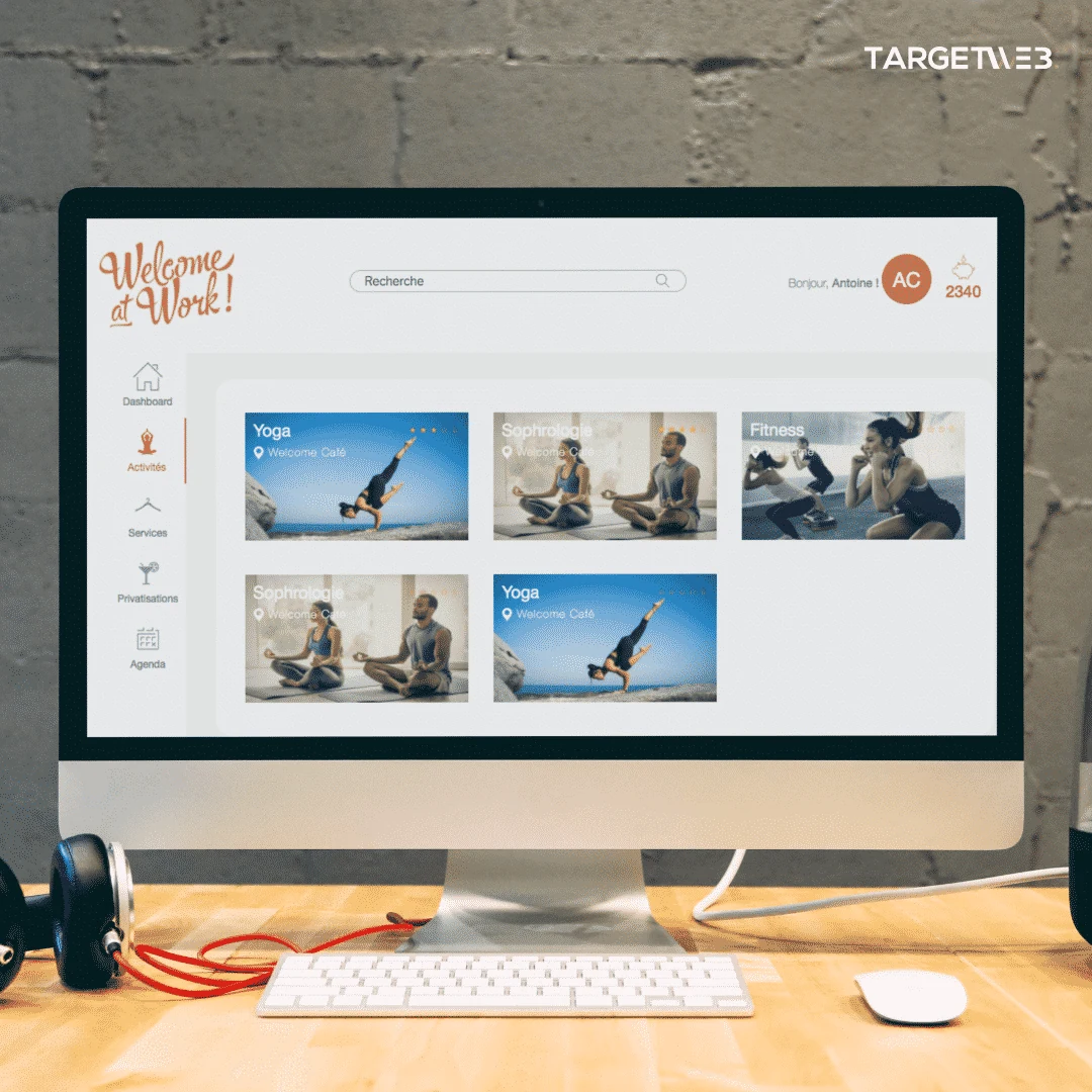 Accueil du site Welcome At Work sur ordinateur