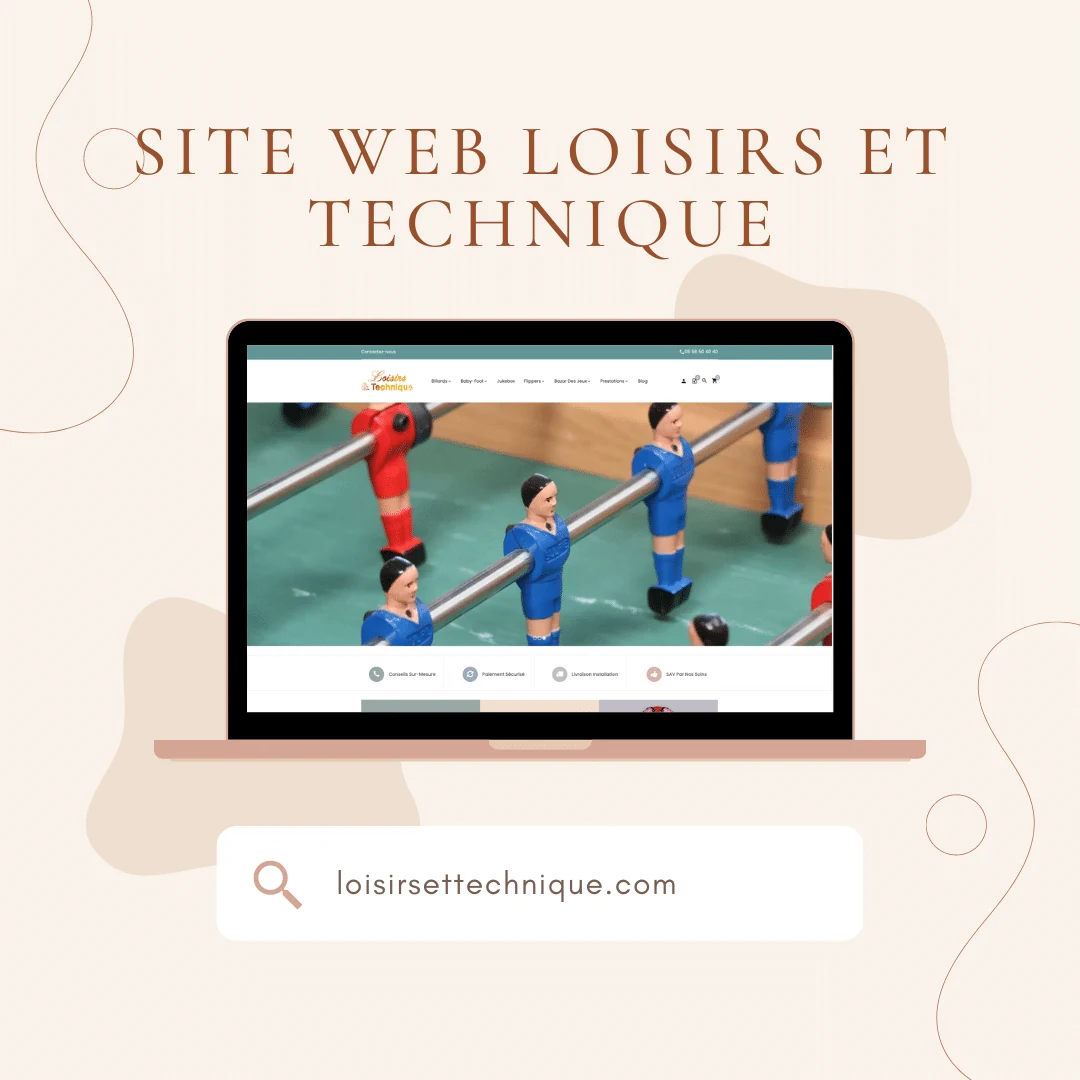 Présentation de la boutique Loisirs et Technique sur ordinateur portable