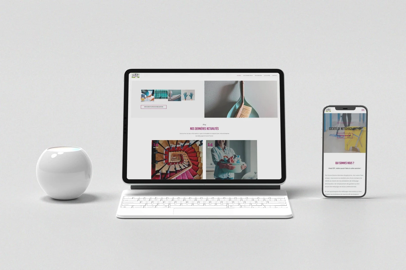 Site H-NET IDF sur ordinateur portable et téléphone