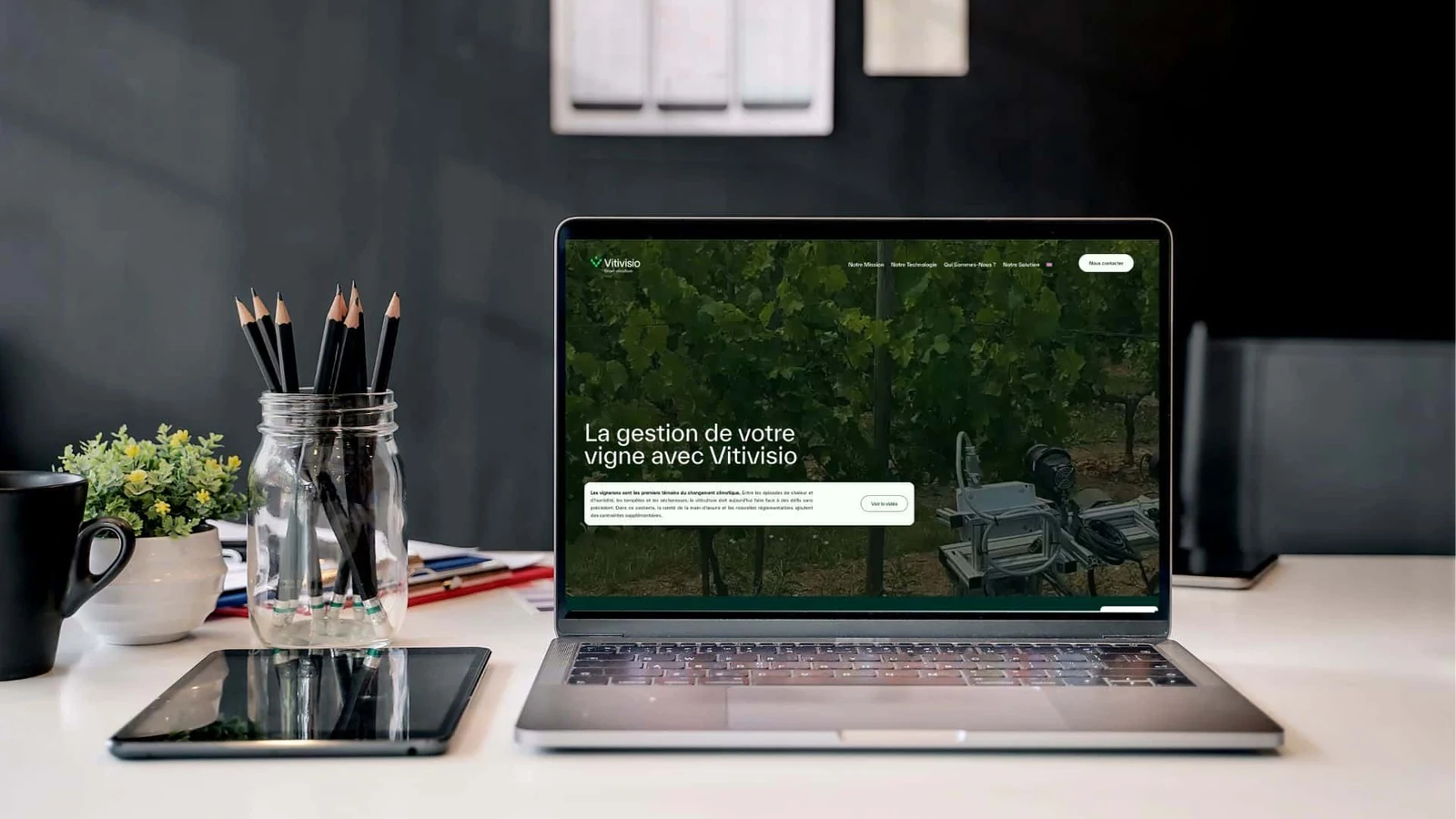 Site VitiVisio sur ordinateur portable