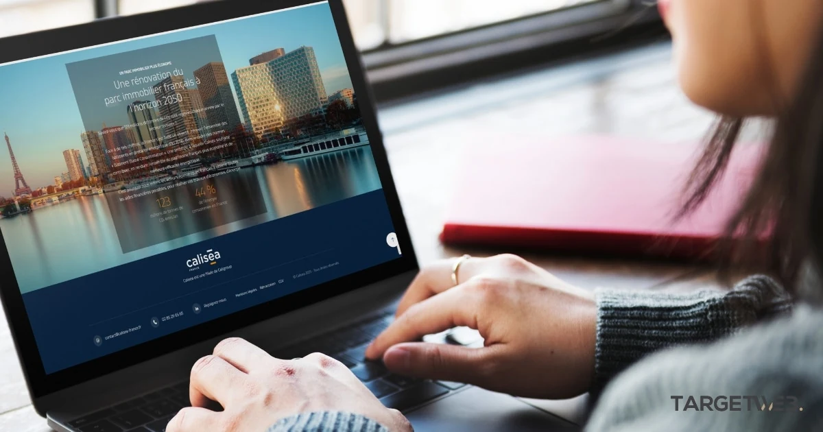 Site Calisea présenté sur ordinateur portable
