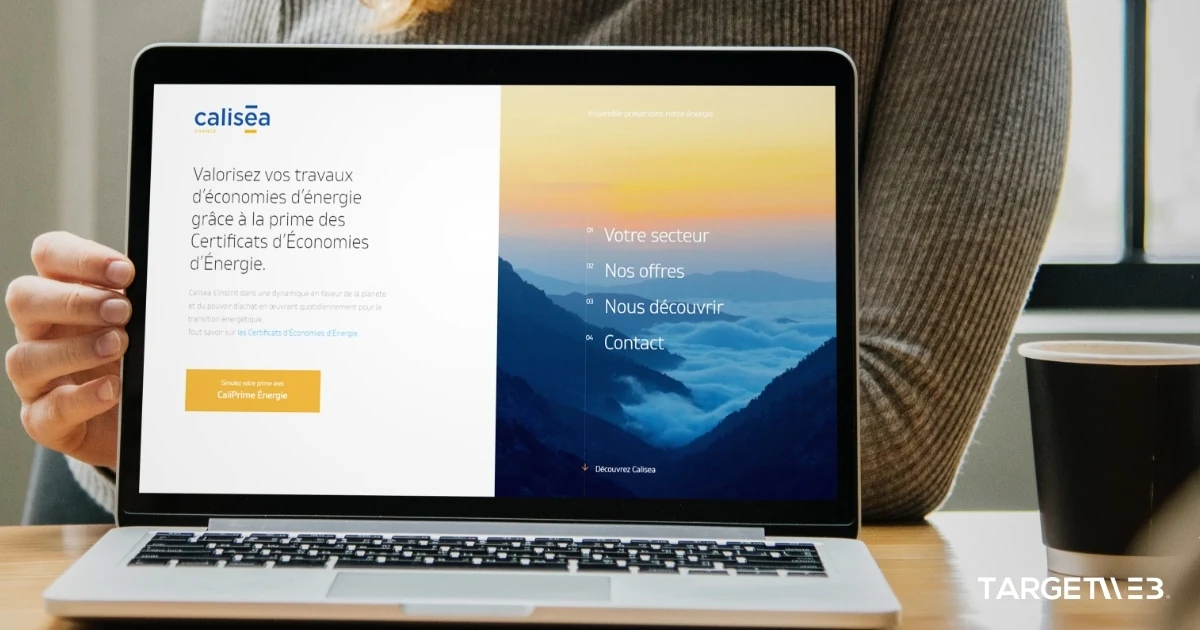 Site Calisea sur ordinateur portable