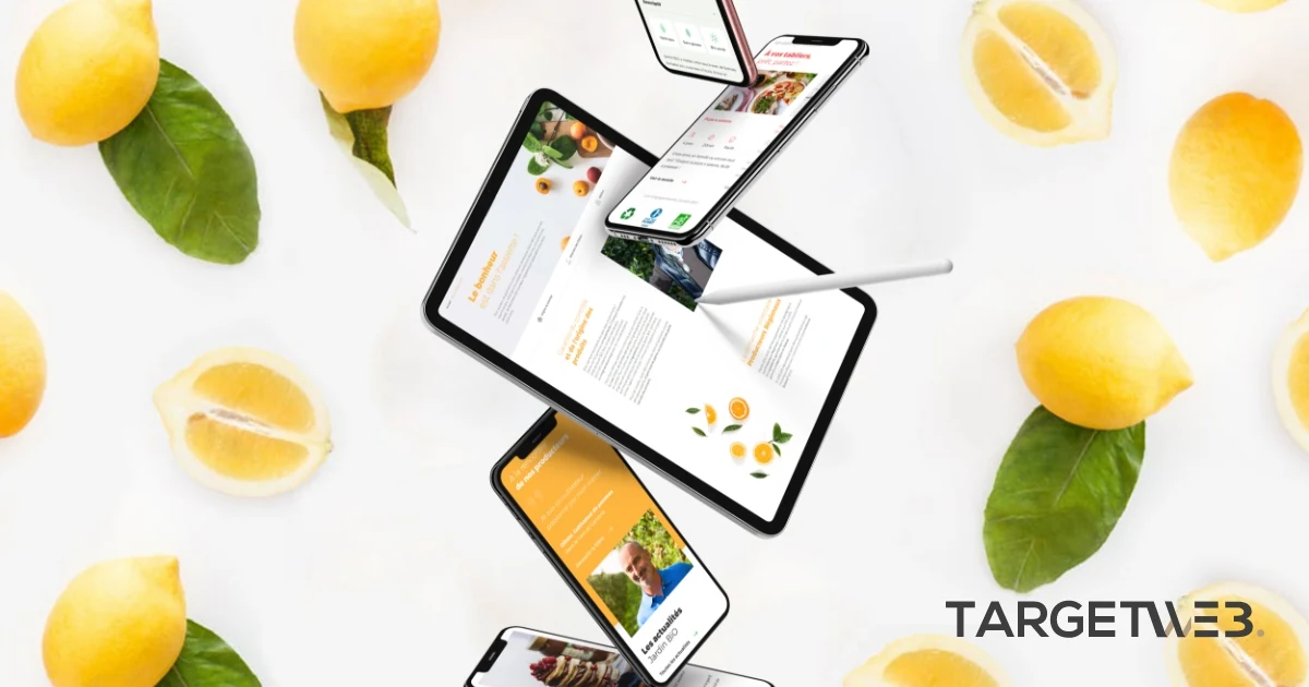 Interfaces du site Jardin BiO étic sur plusieurs écrans