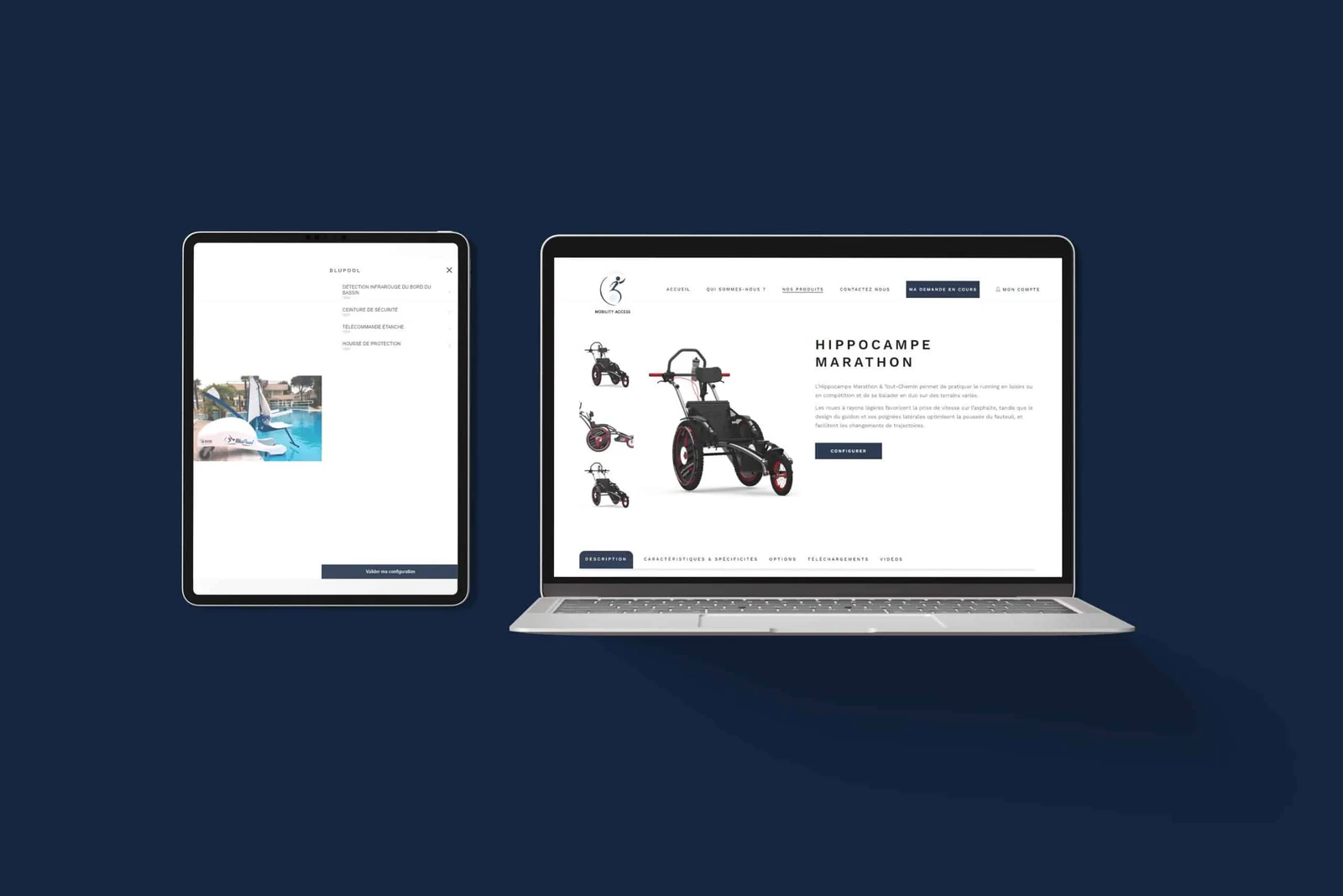 Catalogue Mobility Access sur tablette et ordinateur portable
