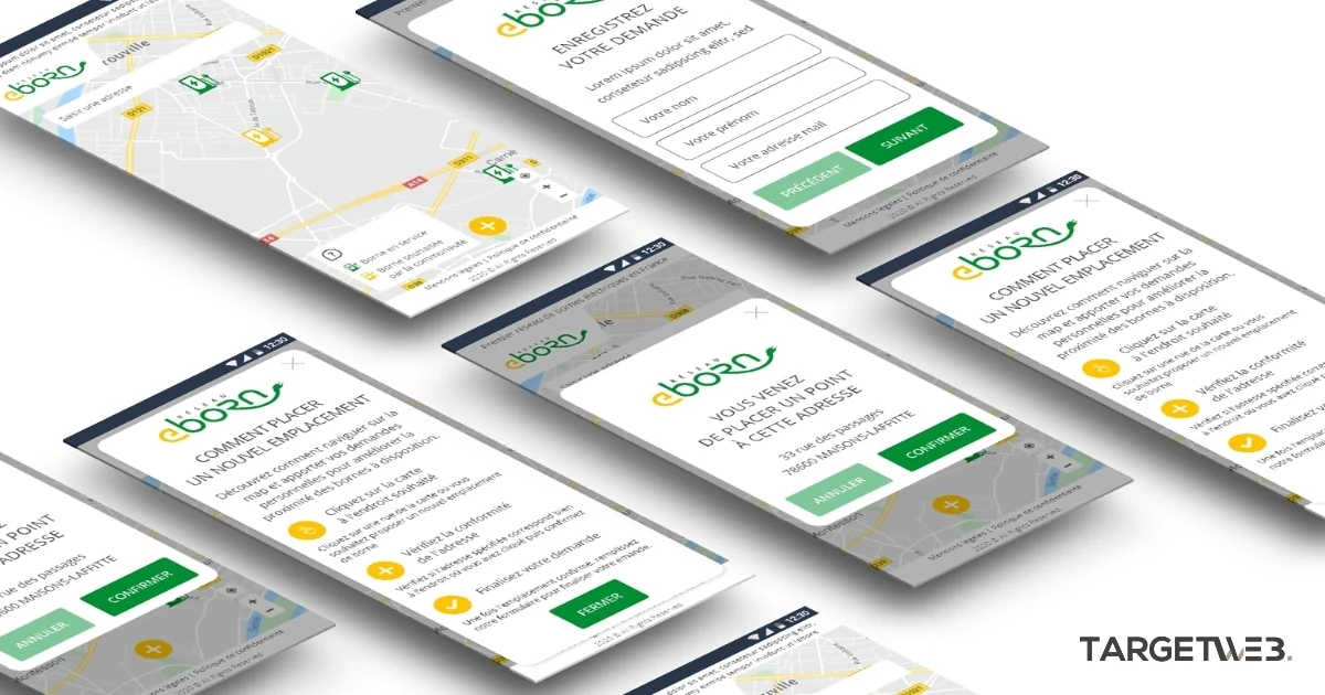 Interfaces cartographiques du projet Easy Charge