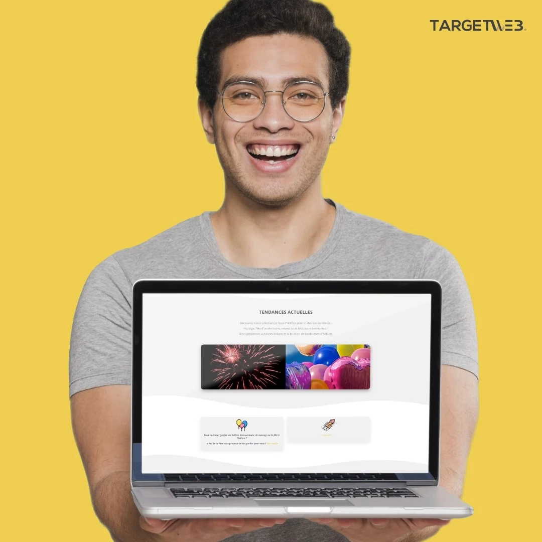 Site Le Roi de la Fête présenté sur ordinateur portable