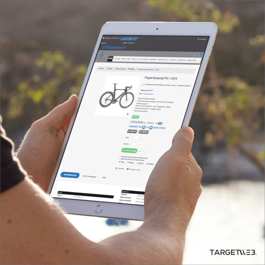 Interface VéloSeine sur tablette