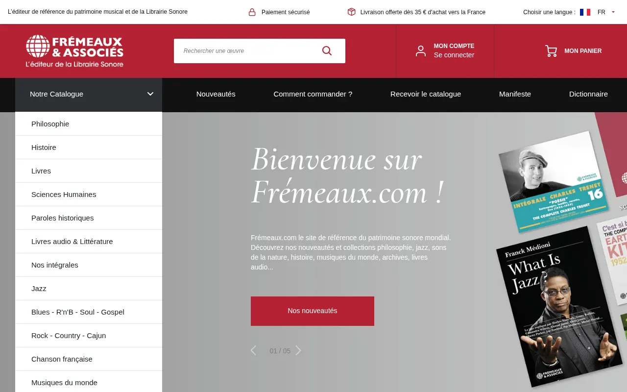 Page d’accueil du site Frémeaux & Associés