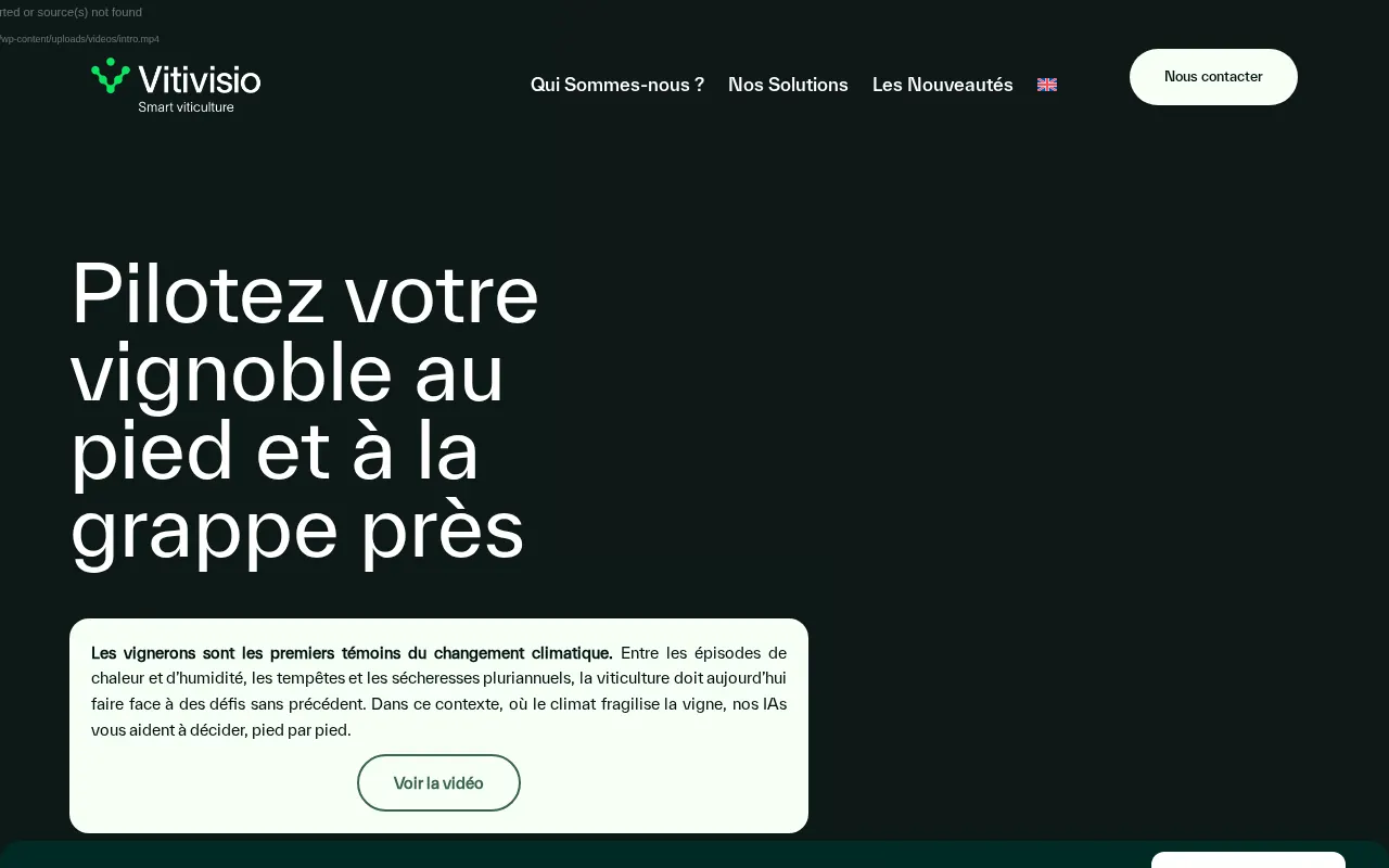 Page d’accueil du site VitiVisio