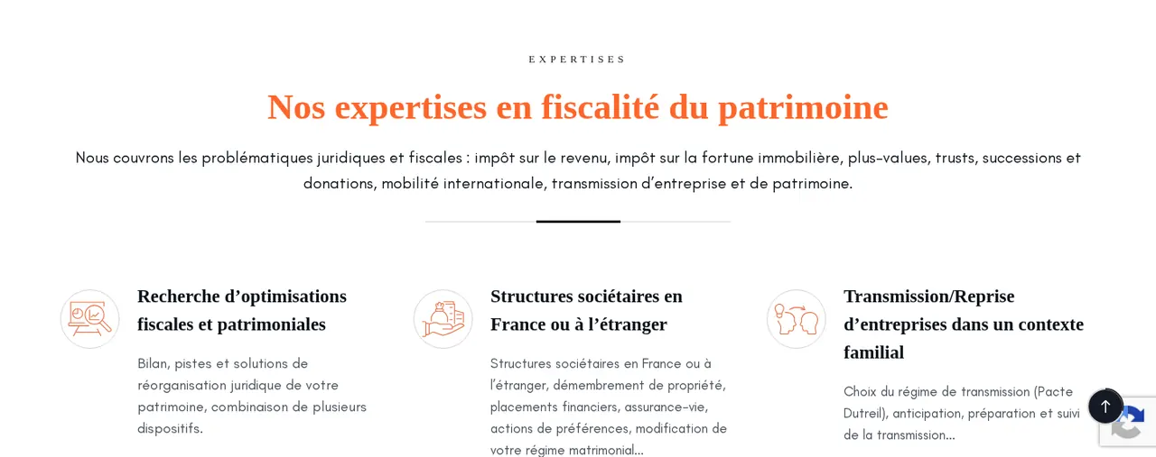 Page fiscalité du patrimoine du site FareWell Tax.