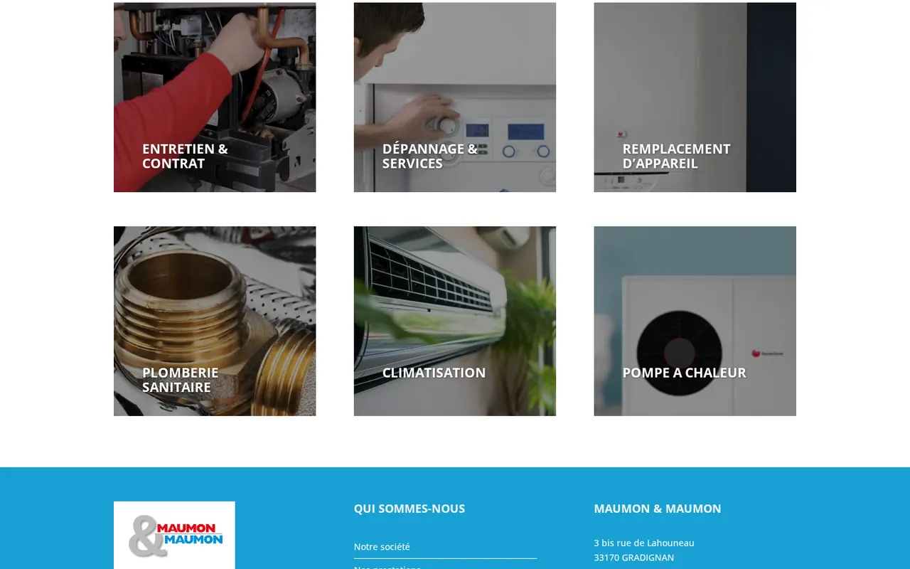 Page des prestations du site Maumon & Maumon.