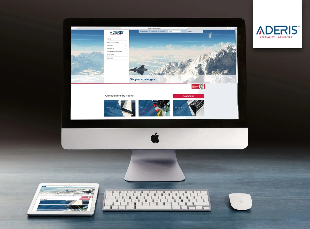 Site vitrine Aderis présenté sur ordinateur