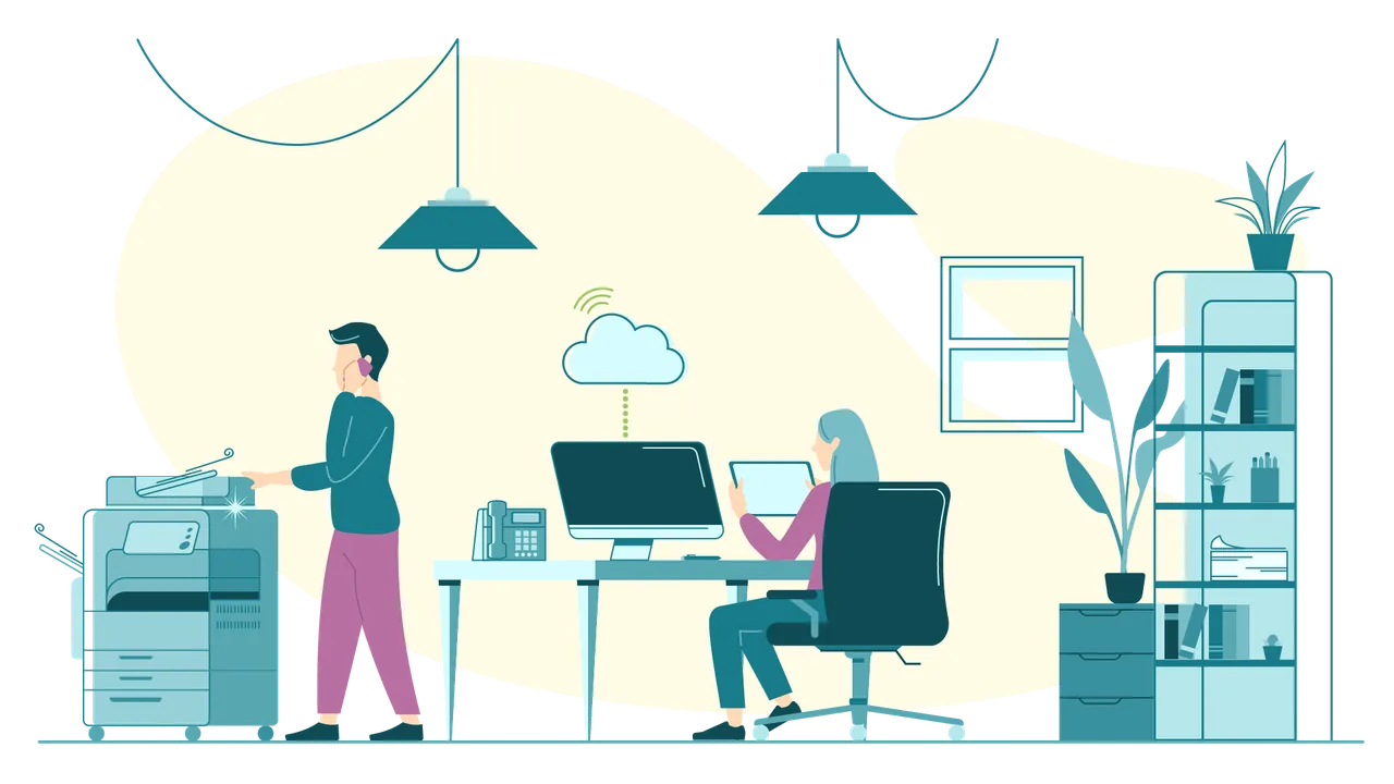 Personnages illustrés en situation de travail pour Axantis