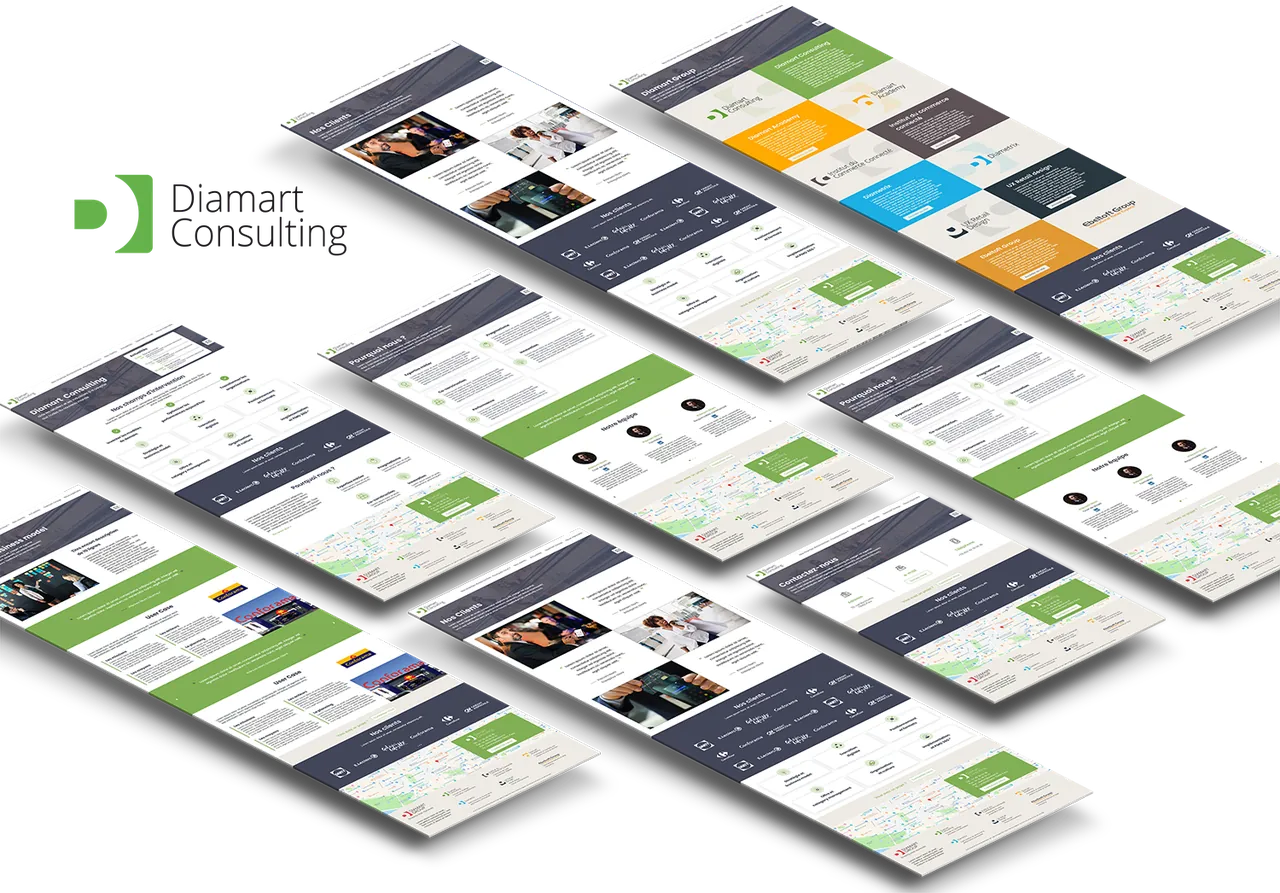 Composition des interfaces du site Diamart Consulting