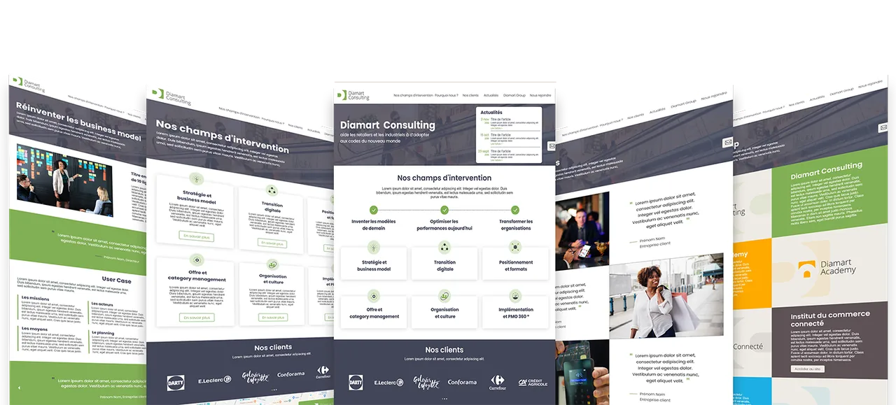 Ensemble de pages du site Diamart Consulting
