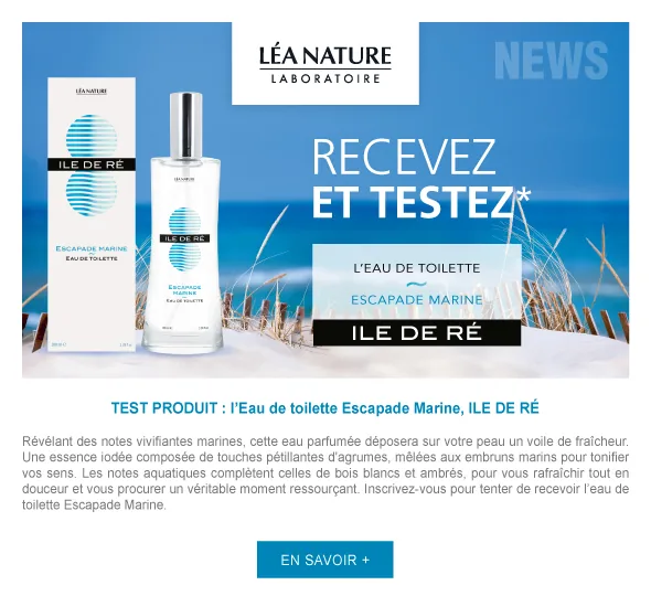 Lettre d’information de Léa Nature présentant un soin