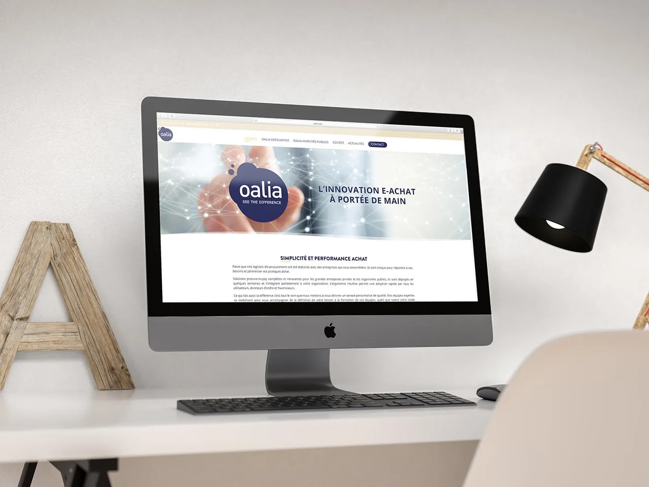 Site Oalia présenté sur ordinateur